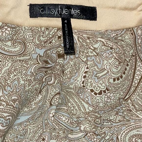 Daisy Fuentes Blazer Jacket Khaki 4 Cotton Blend Light Stretch Business Career - Picture 3 of 5